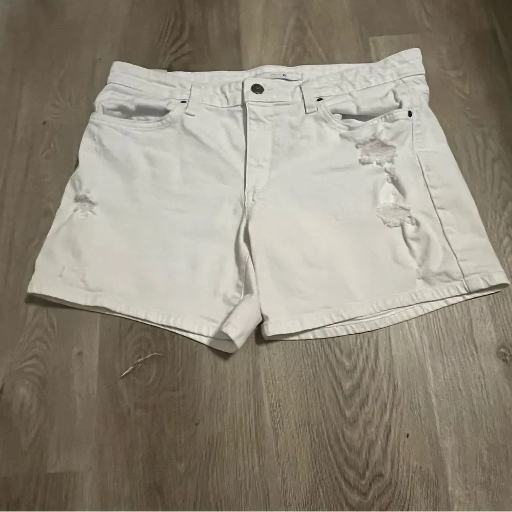Joe's Jeans White Denim Distressed Shorts